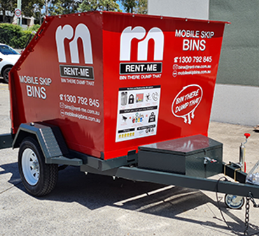 Mobile skip bin for council waste management